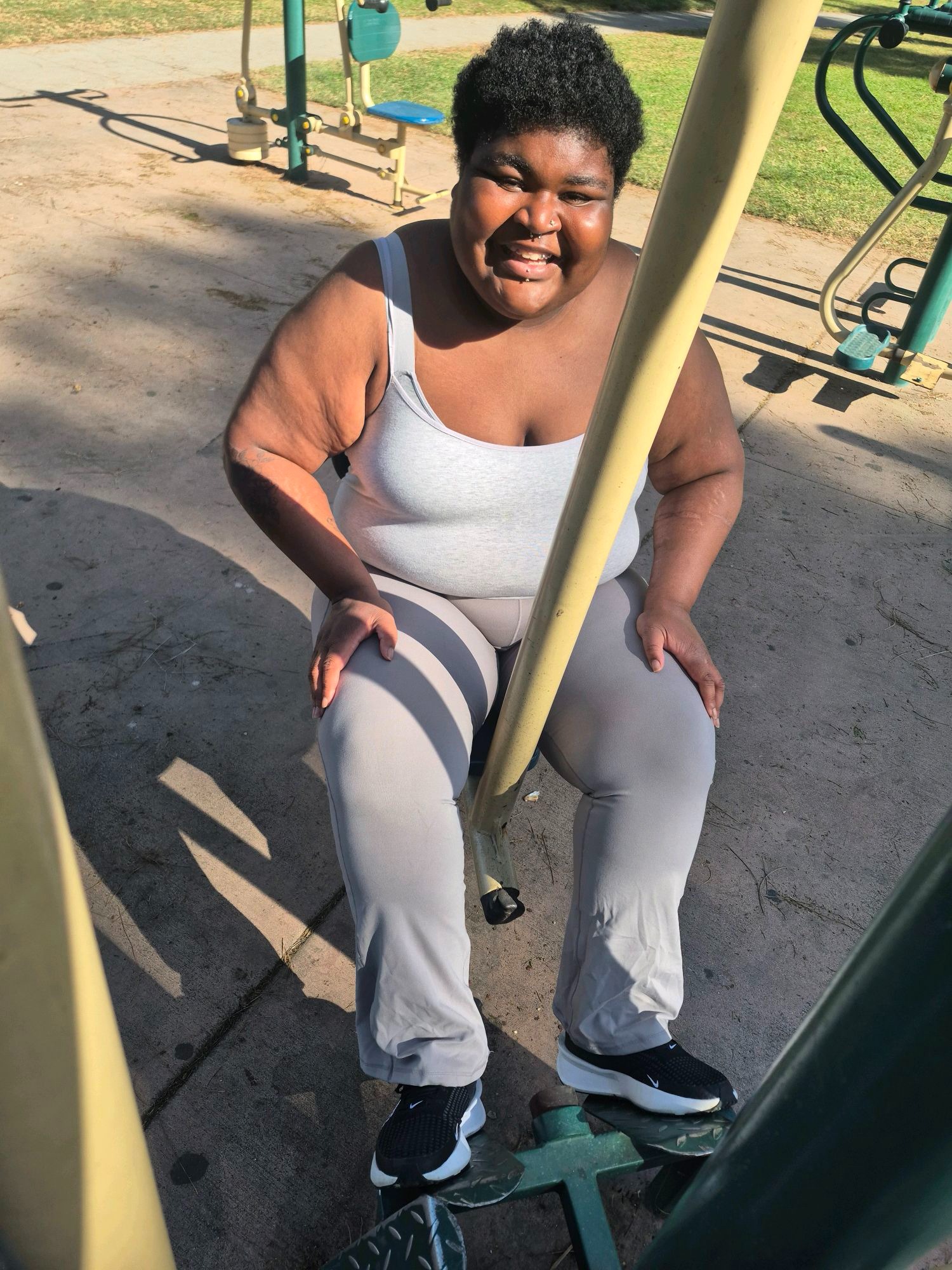Fit For Life participant exercising outdoors at a park